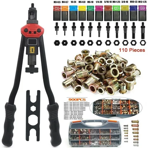 [KR08193-KR06653] 16"Rivet Nut Gun Kit Rivnut Tool Nut Setter Thread Setting Nutsert Tool 1010 Nut