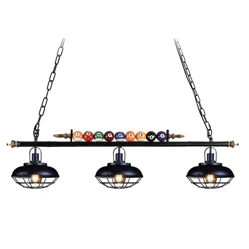 [FW09369] 45" Hanging Pool Table Lights Fixture Billiard Pendant Lamp w/ 3 Metal Shades