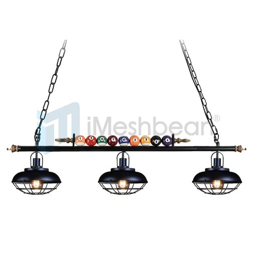 [FW09369] 45" Hanging Pool Table Lights Fixture Billiard Pendant Lamp w/ 3 Metal Shades