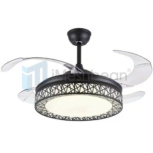 [FW09154] Invisible 42" Dimmable Ceiling Fan Light Retractable Blade Dining Room Chandelier