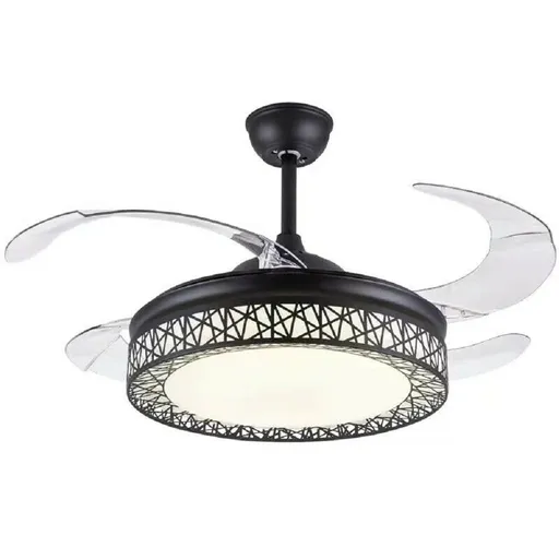 [FW09154] Invisible 42" Dimmable Ceiling Fan Light Retractable Blade Dining Room Chandelier