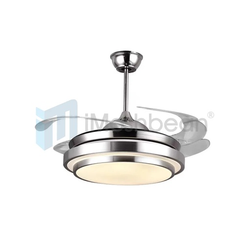 [FW09155] Invisible 42" Dimmable Ceiling Fan Light Retractable Blade Dining Room Chandelier