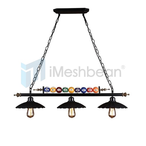 [FW08573] 39" Hanging Pool Table Lights Fixture Billiard Pendant Lamp w/ 3 Metal Shades