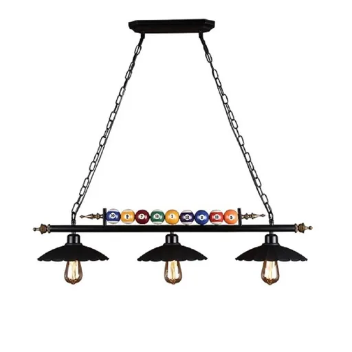 [FW08573] 39" Hanging Pool Table Lights Fixture Billiard Pendant Lamp w/ 3 Metal Shades