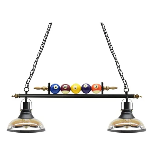 [FW08472] 31" Hanging Pool Table Lights Fixture Billiard Pendant Lamp w/ 2 Glass Shades