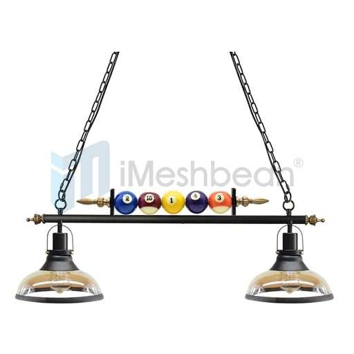 [FW08472] 31" Hanging Pool Table Lights Fixture Billiard Pendant Lamp w/ 2 Glass Shades