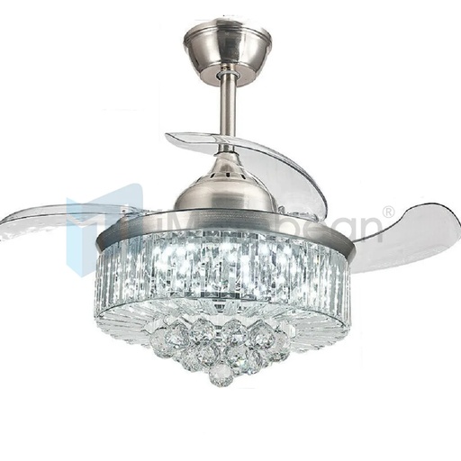 [FW09152] 36" LED Chandelier Invisible Ceiling Fan Light Ceiling Lamp w/Remote Control