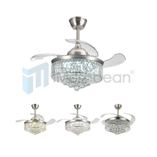 [FW09151] 42" LED Chandelier Invisible Ceiling Fan Light Ceiling Lamp w/Remote Control