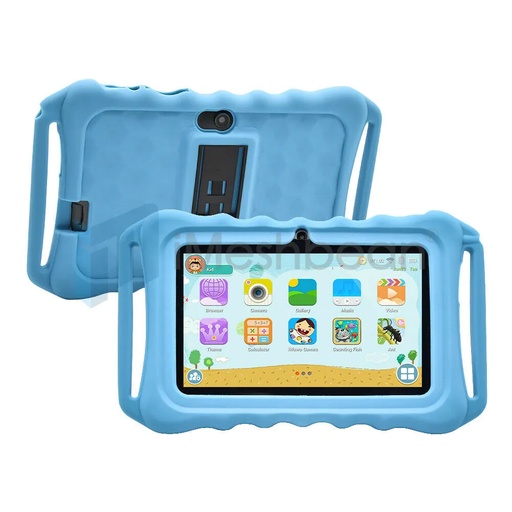 [QZ09160] Blue 7" Android 8.1 Tablet PC For Kids Quad-Core Dual Cameras WiFi Bundle Case
