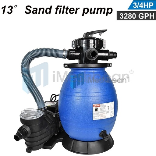 [VZ09925] 3280GPH 13" Sand Filter Above Ground 3/4HP Swimming Pool Pump intex compatible