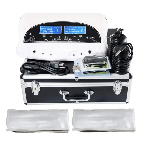 [191-IF004A] Ionic Ion Foot Detox Machine Dual User Professional Hydrogen Cleanse Spa With LCD Display 2 Far Infrared Belts & 2 Arrays
