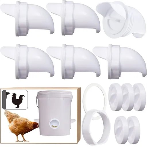 [AG20014] 6 Pack DIY Chicken Feeder Kit Leakproof Poultry Food Feeding Container Tool