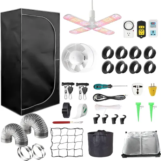 [AG09384A] 4 x 2 Grow Tent Kit With LED Lights Complete Grow Kit With Full Spectrum Grow Light 48" x 24" x 80"