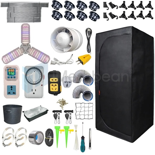 [AG09384A] 48"x24"x80" Grow Tent Kit w/LED Full Spectrum Grow Light +Ventilation Inline Fan