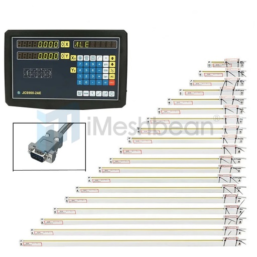 [RZ07067-69-87] 2 Axis Digital Readout+ Scale Kit For Milling Lathe Machine + Precision Linear