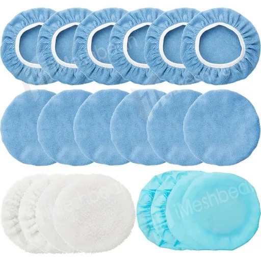 [AH08902] 20PCS Polishing Bonnet Pads 5 to 6 Inches Buffer Bonnets Microfiber Car Polisher