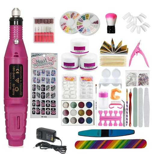 [NM08290] Full Acrylic Powder Nail Drill & Art Tool Set Nail Art Tips Brush Manicure Kit