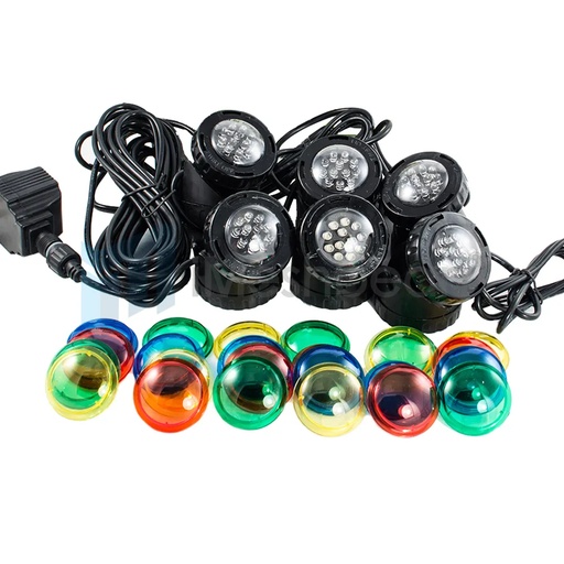 [109-PL006] Submersible 6 LED Pond Spot Lights for underwater Pool fountain
