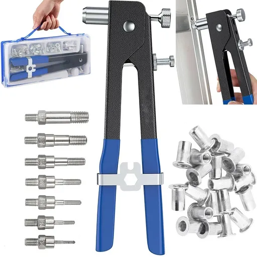 [KR08304] 110Pcs Threaded Nut Rivet Gun M3-M12 Insert Tool Riveter Rivnut Nutsert Riveting