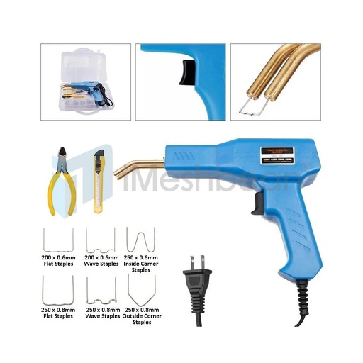 [TZ09291] Hot Stapler Plastic Welding Car Bumper Repair Welder Gun Kit W/200 Staples Blue