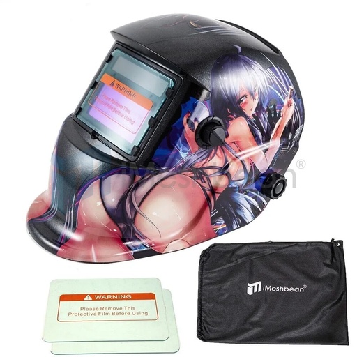 [105-1035A] Solar Auto Darkening Welding Helmet Arc Tig Mig Mask Grinding certified Sexy Comics Style