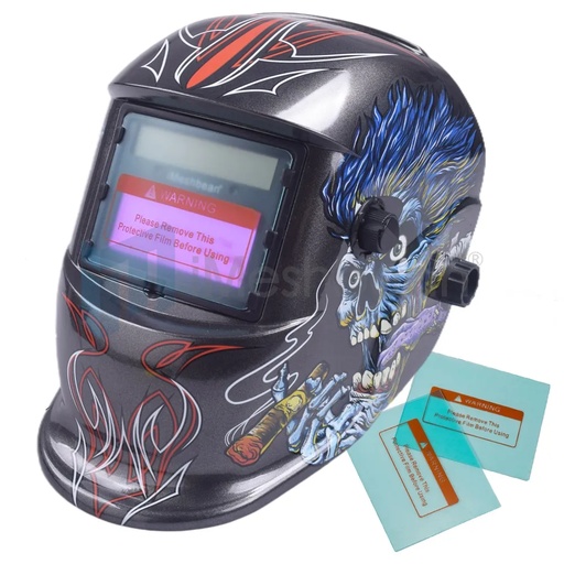 [105-1059] Eye of Dinosaur Designed Solar Powered Auto Darkening Welding Helmet Adjustable 4/9-13 Range