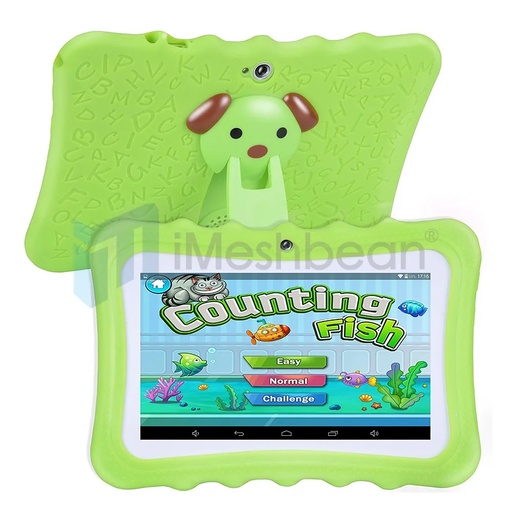[QZ07210] 7" Android 9 Tablet PC For Kids 64G Quad-Core Dual Cameras WiFi Bundle Case, Green