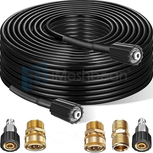 [GS09846B] 100FT 5800PSI Replacement High Pressure Power Washer Hose-M22(14mm) to 3/8"