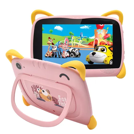 [QZ07043] 7" Kids Tablet PC Android 10 64GB Octa- Core Dual Camera WiFi Bundle Case, Pink