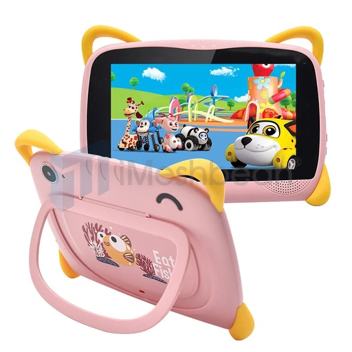 [QZ07043] 7" Kids Tablet PC Android 10 64GB Octa- Core Dual Camera WiFi Bundle Case, Pink