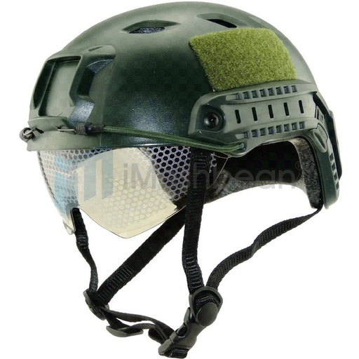 [129-PM08-GN] Green Tactical Airsoft Paintball Military SWAT Protective Fast Helmet with Goggle