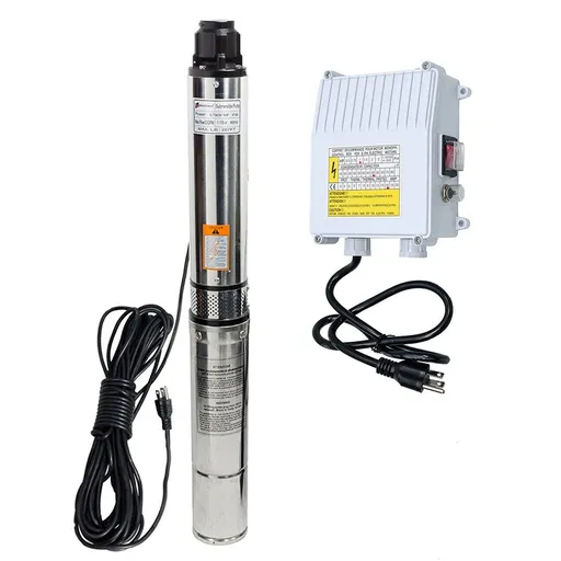 [154-PU010-PU07197] iMeshbean 4" 1HP Deep Well Pump 207' Head 33GPM 110V Stainless Steel Submersible Pump