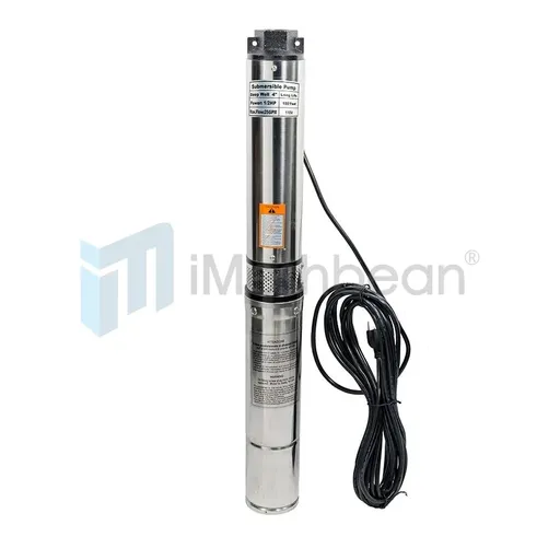 [154-PU004C] 1/2 HP 4 inch Deep Well Submersible Pump 110V 28 GPM 150ft Head 33FT Cord Stainless Steel