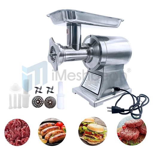 [KZ20496] 550LB/h 1100W Commercial Meat Grinder,Electric Sausage Stuffer,193RPM Heavy Duty