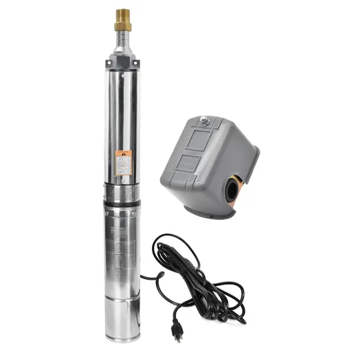 [PU21379A] 2 HP 4 inch Deep Well Submersible Pump 230V 37GPM 427FT Lift 100FT Cord 1.25 inch NPT Discharge With Built-in Control Box