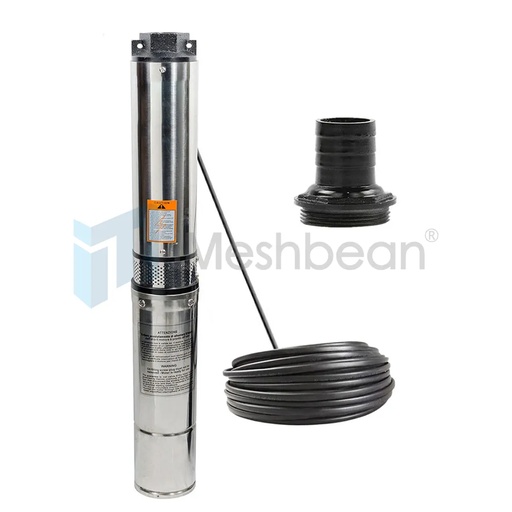 [PU21379A] 2 HP 4 inch Deep Well Submersible Pump 230V 37GPM 427ft Head Stainless Steel