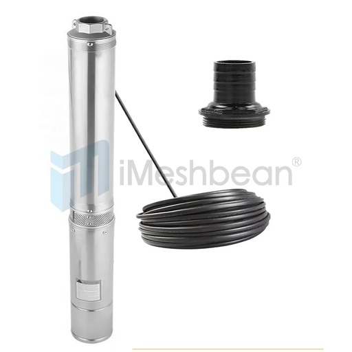 [PU21280] iMeshbean 4" 1HP Submersible Pump 207" Head 37 GPM 110V Stainless Steel with 100" Electric Cord