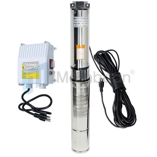 [PU21265] 1 HP 4 inch Deep Well Submersible Pump 110V 37GPM 207FT Head 33FT Cord With Control Box
