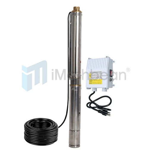 [PU21267] 1 HP 3 inch Deep Well Submersible Pump 110V 13GPM 247FT Head 100FT Cord Stainless Steel