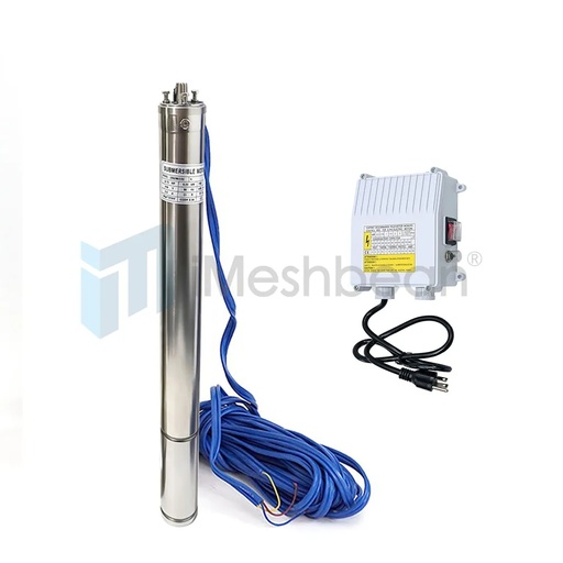 [PU22061] 1 HP 2.5 inch Deep Well Submersible Pump 110V 13GPM  311ft Head 50ft Cord Stainless Steel With Control Box