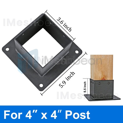 4 x 4 Post Base Post Anchor 3 PCs Black Powder-Coated Bracket for Deck Supports