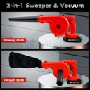 48V 2-in-1 Lightweight Mini Cordless Leaf Vacuum with 2.0Ah Lithium Battery