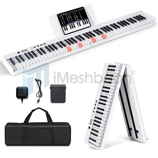 88 Key Electric Digital Piano Keyboard Weighted Key w/ Pedal, Power Supply and Bag