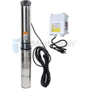 1/2 HP Stainess Stell Deep Well Submersible Pump, 4", 110V, 60 Hz, 25 GPM, 150' Head with External Control Box
