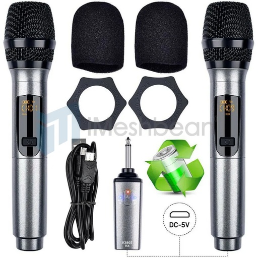 [HD07264] Professional 10 Channel UHF Wireless Dual Microphone Cordless Handheld Mic System