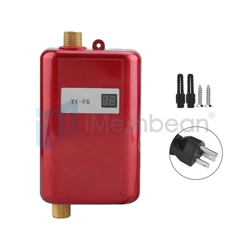 [KY09902] 3000W Digital Tankless Electric Instant Water Heater Shower Kitchen Wholehouse, Red