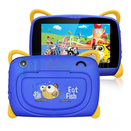 [QZ07042] 7" Kids Tablet PC Android 10 64GB Octa- Core Dual Camera WiFi Bundle Case, Blue