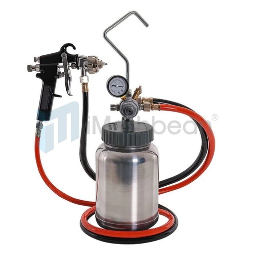 [PR20563] 2 Quart Paint Pressure Pot With Spray Gun And 5 Foot Air And Fluid Hose Assembly